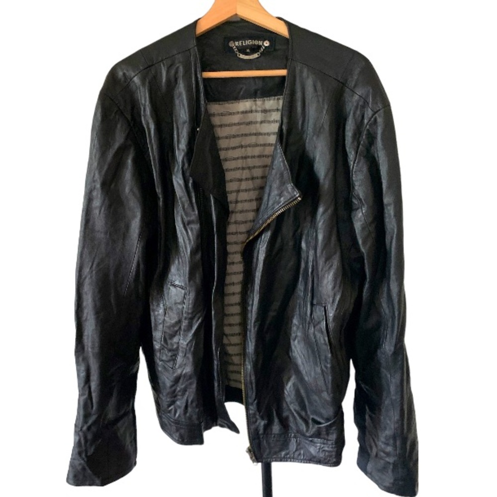 Religion Leather Moto Jacket XL